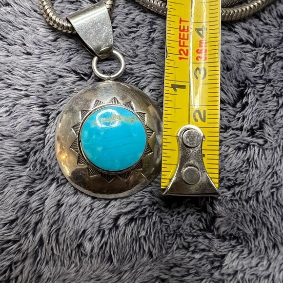 BOBBY APACHITO Sterling Silver Turquoise Pendant - Picture 4 of 5